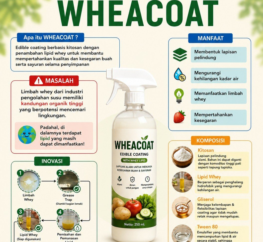 Mahasiswa UB Sulap Limbah Whey Keju Jadi Pelapis Pangan Alami, Bikin Buah dan Sayur Lebih Awet