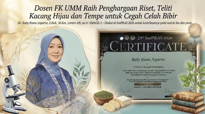 Dosen FK UMM Raih Penghargaan Riset, Teliti Kacang Hijau dan Tempe untuk Cegah Celah Bibir