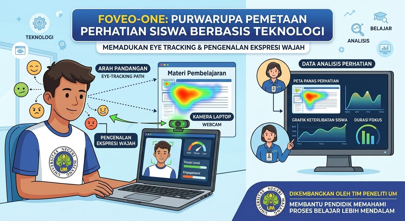 UM Kembangkan Foveo-One, Teknologi Berbasis Webcam untuk Membaca Fokus Siswa Saat Belajar