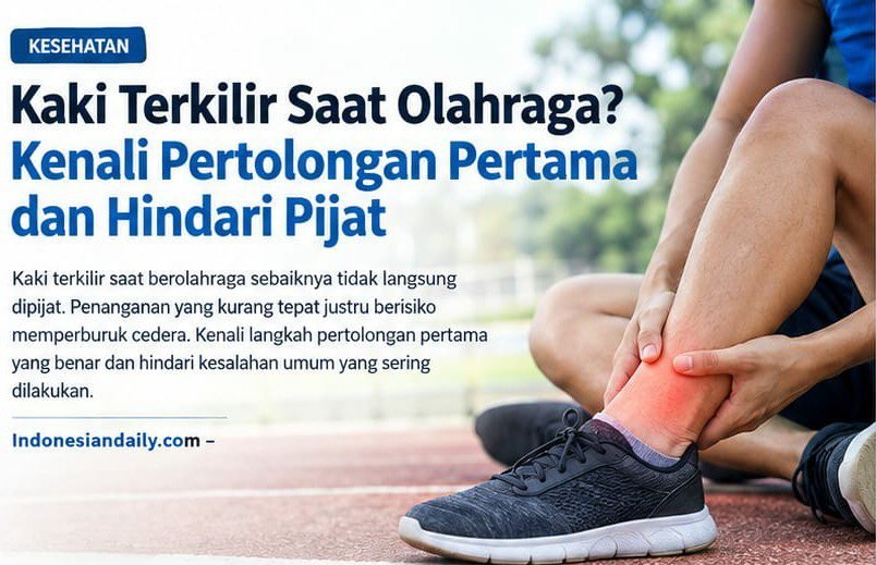 Kaki Terkilir Saat Olahraga? Kenali Pertolongan Pertama dan Hindari Pijat