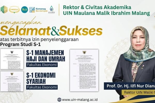 Izin Prodi Ekonomi Syariah dan Manajemen Haji Terbit, Ini Fokus Rektor UIN Malang